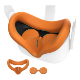 (EOL) KIWI design Siliconen Gezichtsmasker met Lensbeschermer voor Quest 2 (Oranje)